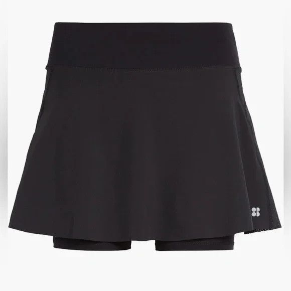 Sweaty Betty Swift Running Skort Black Size M Vented Athletic Shorts Gym Workout - Picture 14 of 15